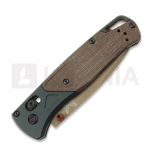 Benchmade Bugout S90V Taiga Green Brown Canvas Micarta sulankstomas peilis 535FE-2602
