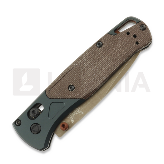 Benchmade Bugout S90V Taiga Green Brown Canvas Micarta sulankstomas peilis 535FE-2602