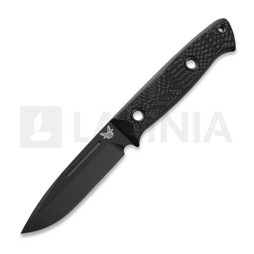 Benchmade Bushcrafter Cru-Wear ナイフ, Black Cerakote, Carbon Fiber 163BK