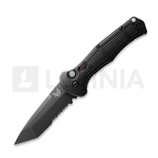 Couteau pliant Benchmade Claymore Tanto, noir, lame à dents 9071SBK-02