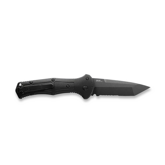 Benchmade Claymore Tanto foldekniv, sort, savtakket 9071SBK-02