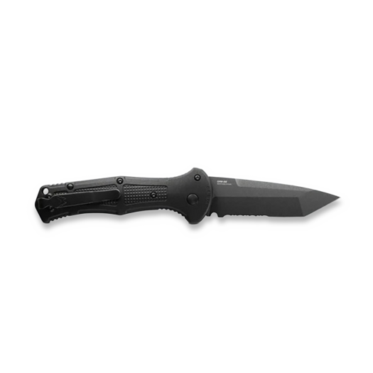 Benchmade Claymore Tanto sulankstomas peilis, juoda, dantytas 9071SBK