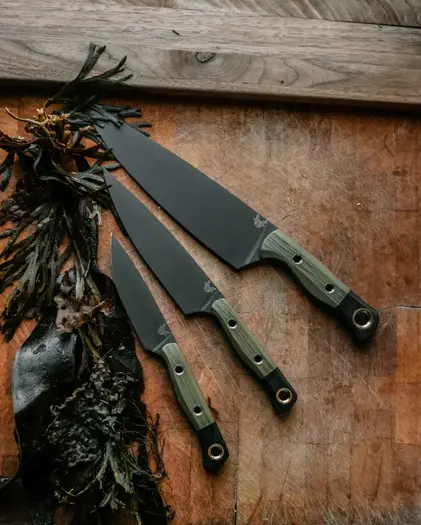 Benchmade Culinary 3 Piece Set keitti&ouml;veitsisetti, Black DLC, G10 4000BK-01