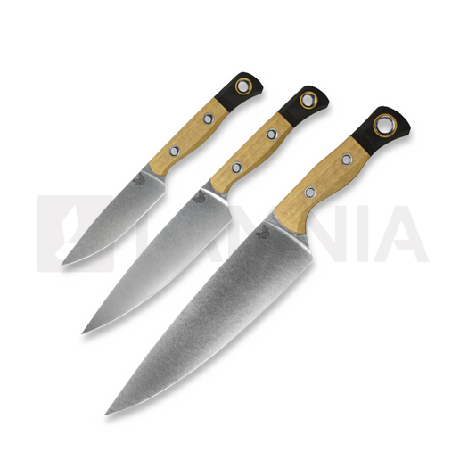 Benchmade Culinary 3 Piece Set kitchen knife set, Stonewashed, Richlite 4000-02