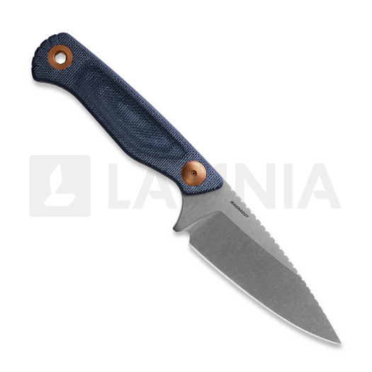 Benchmade Dacian Magnacut Satin veitsi, blue denim micarta, leather sheath 203-04