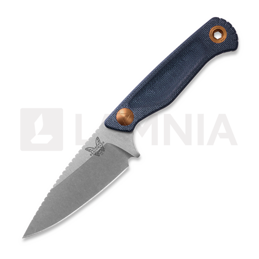 Nuga Benchmade Dacian Magnacut Satin, blue denim micarta, molded sheath 203