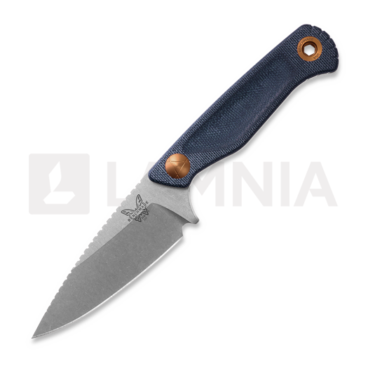 Cuțit Benchmade Dacian Magnacut Satin, blue denim micarta, molded sheath 203