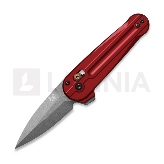 Benchmade Lowden M390 Grey Cerakote foldekniv, Phoenix Red Aluminum 491GY-01