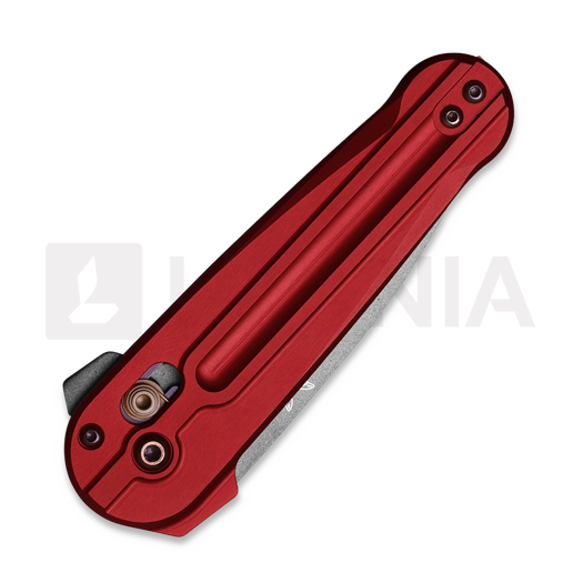 Benchmade Lowden M390 Grey Cerakote sulankstomas peilis, Phoenix Red Aluminum 491GY-01