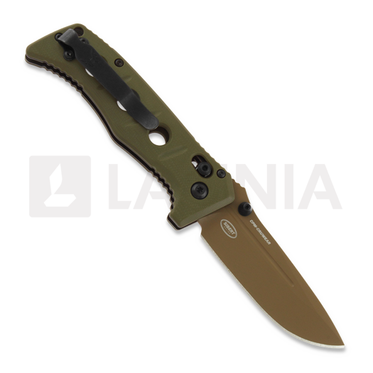 Benchmade Mini Adamas CruWear Flat Earth foldekniv, olivengr&oslash;nn 273FE-2