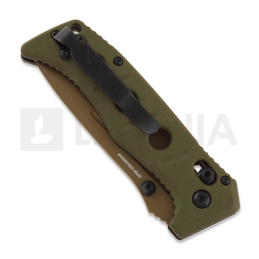 Benchmade Mini Adamas CruWear Flat Earth foldekniv, olivengr&oslash;nn 273FE-2