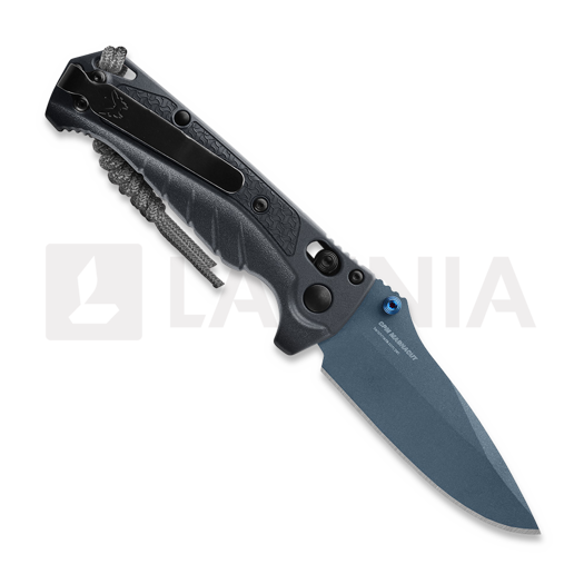 Benchmade Mini Adira Blue Titanium Cerakote k&auml;&auml;nt&ouml;veitsi, tempest grey grivory 18065BT-01