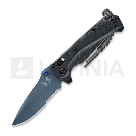 Benchmade Mini Adira foldekniv, depth blue grivory, savtakket 18065SBT-01