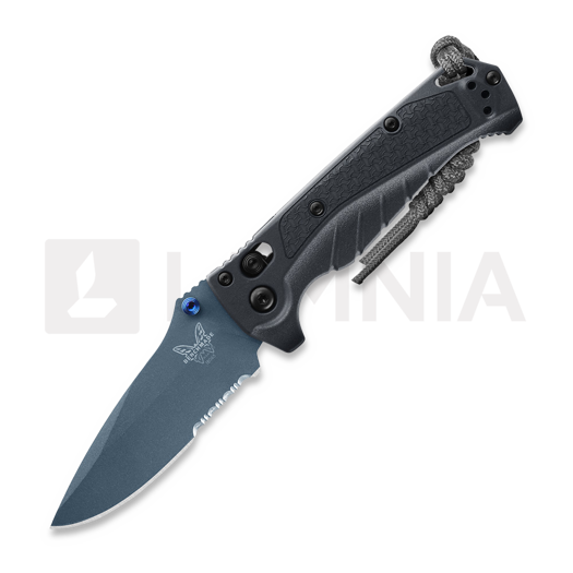Skladací nôž Benchmade Mini Adira, depth blue grivory, zúbkovaný 18065SBT-01