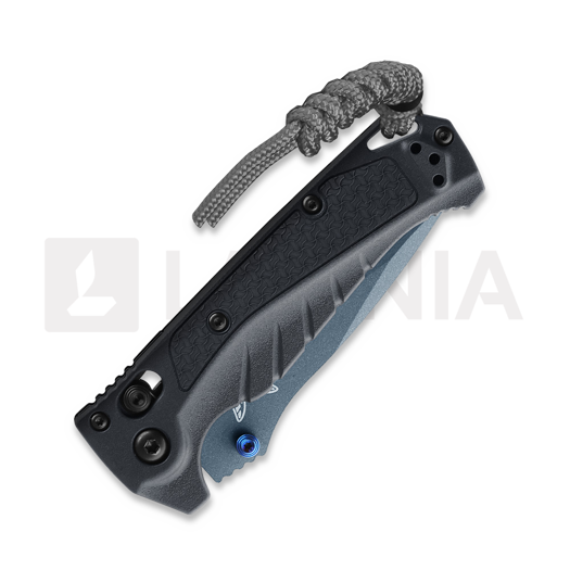 Coltello pieghevole Benchmade Mini Adira, depth blue grivory, dentatura lama 18065SBT-01