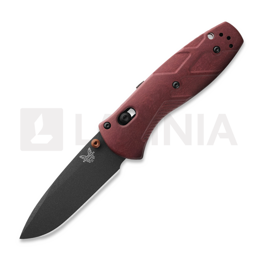 Skladací nôž Benchmade Mini Barrage S30V Black Cerakote, Redstone Richlite 585BK-04