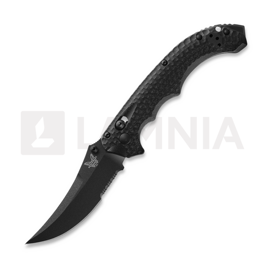Складной нож Benchmade Mini Bedlam Cobalt Black Cerakote, Black G10, серрейтор 865SBK