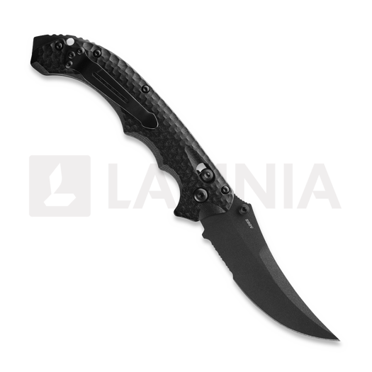 Briceag Benchmade Mini Bedlam Cobalt Black Cerakote, Black G10, zimţat 865SBK