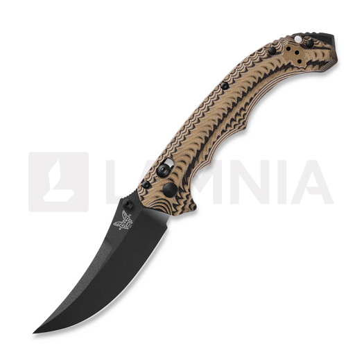 Benchmade Mini Bedlam Cobalt Black Cerakote Taschenmesser, Camo G10 865BK-01