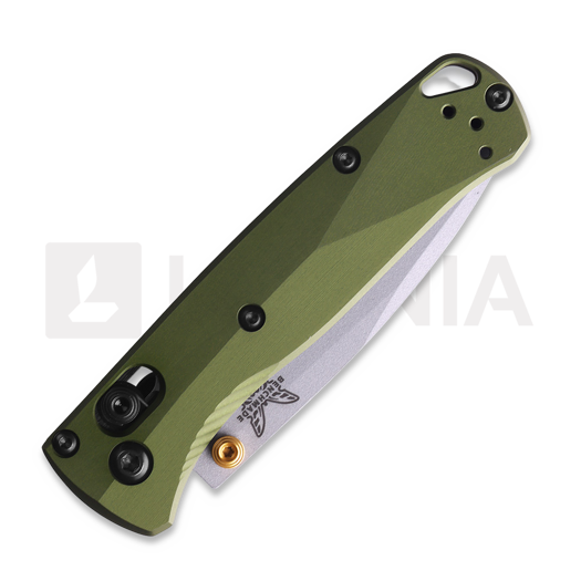 Benchmade Mini Bugout S90V Crushed Silver Cerakote foldekniv, woodland green grivory 533SL-10
