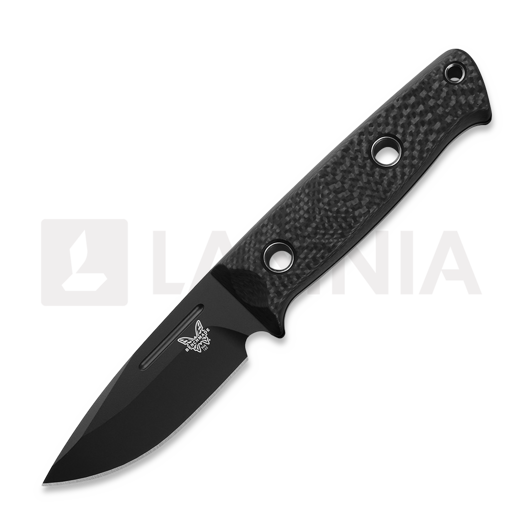 Benchmade Mini Bushcrafter Cru-Wear 刀, Black Cerakote, Carbon Fiber 165BK