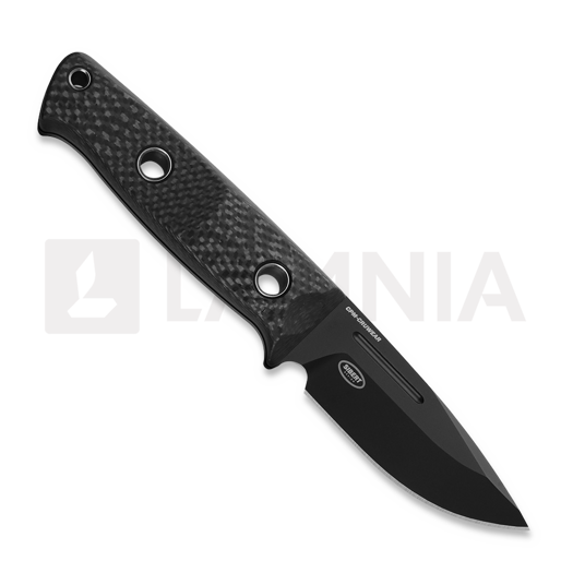 Benchmade Mini Bushcrafter Cru-Wear puukko, Black Cerakote, Carbon Fiber 165BK