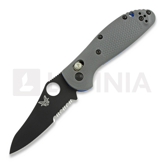 Benchmade Mini-Griptilian G10 folding knife, hole, black, combo edge 555SBK-1