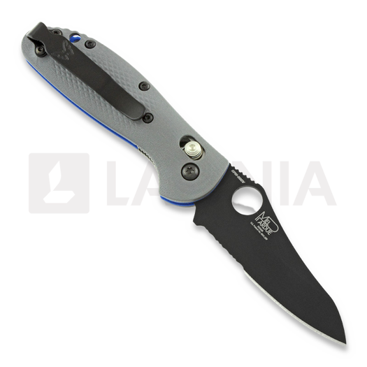 Coltello pieghevole Benchmade Mini-Griptilian G10, foro, nero, dentatura lama 555SBK-1