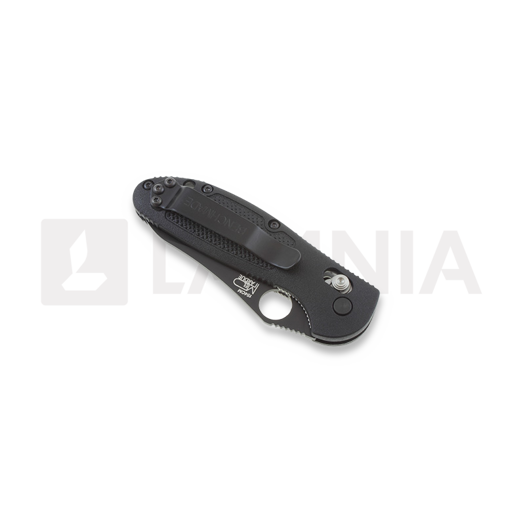 Navalha Benchmade Mini-Griptilian, buraco, preto, faca serrilhada 555SBKHG