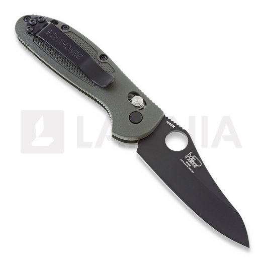 Couteau pliant Benchmade Mini-Griptilian, trou, noir, vert 555BKHGOD