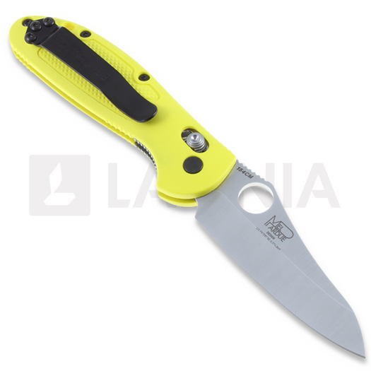 Benchmade Mini-Griptilian folding knife, hole, yellow 555HG-YEL