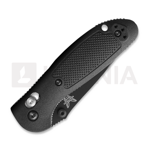 Benchmade Mini Griptilian sulankstomas peilis, spaustukas, juoda, dantytas 556SBK-S30V