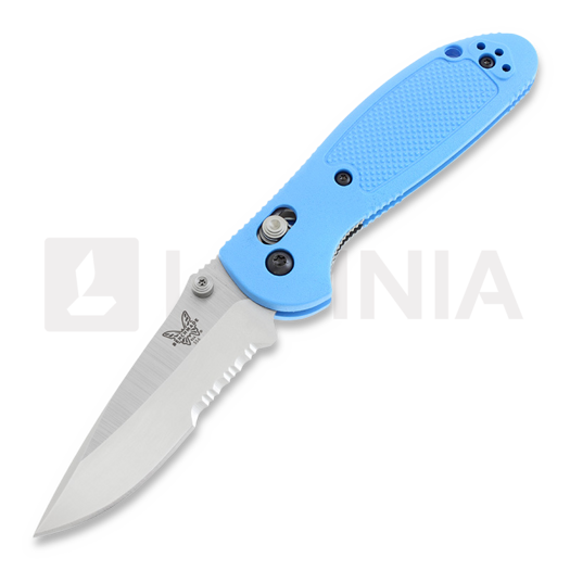 Navaja Benchmade Mini-Griptilian, stud, azul, hoja dentada 556S-BLU