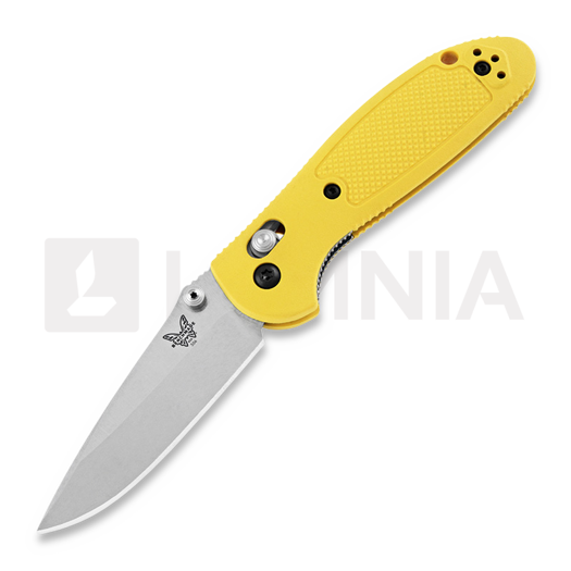 Benchmade Mini-Griptilian folding knife, stud, yellow 556-YEL-S30V