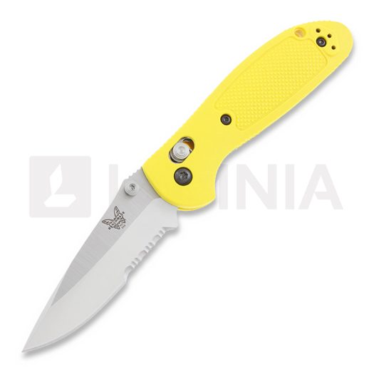Navaja Benchmade Mini-Griptilian, stud, amarillo, hoja dentada 556S-YEL
