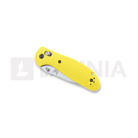 Coltello pieghevole Benchmade Mini-Griptilian, stud, giallo, dentatura lama 556S-YEL