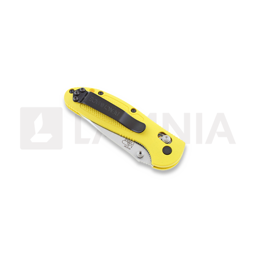 Coltello pieghevole Benchmade Mini-Griptilian, stud, giallo, dentatura lama 556S-YEL