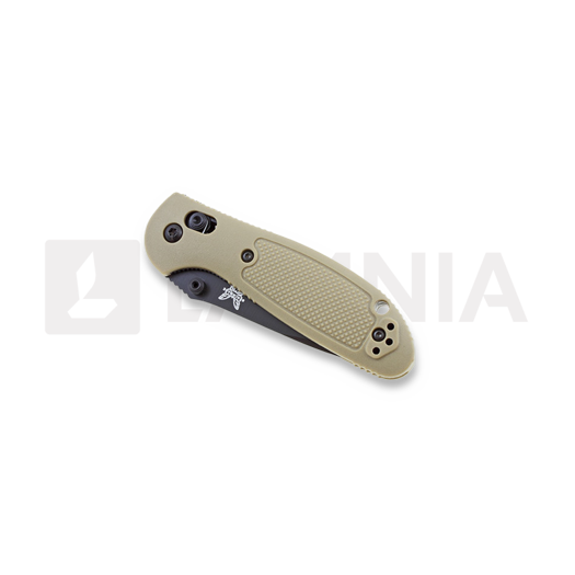 Benchmade Mini-Griptilian sulankstomas peilis, tanto, juoda, ruda, dantytas 557SBKSN