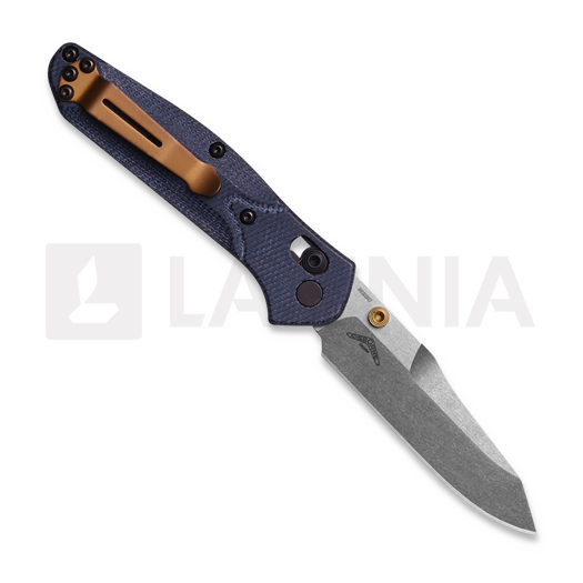 Coltello pieghevole Benchmade Mini Osborne M390, Denim Micarta 945-04