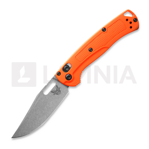 Benchmade Mini Taggedout CPM-154CM Stonewash 折叠刀, orange grivory 15533