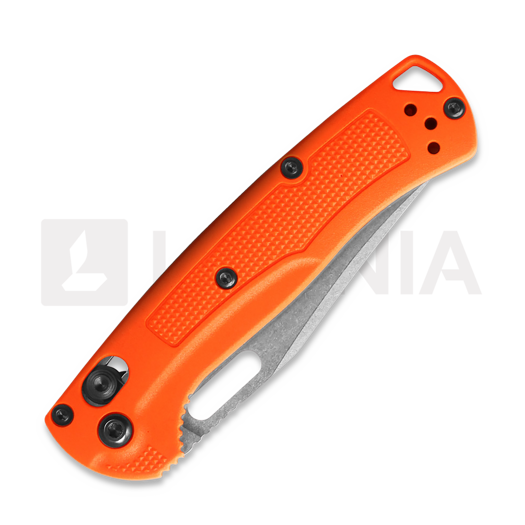 Benchmade Mini Taggedout CPM-154CM Stonewash sulankstomas peilis, orange grivory 15533
