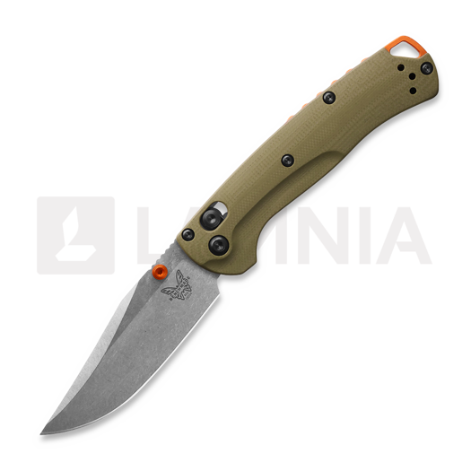 Benchmade Mini Taggedout CPM-45VN Stonewash foldekniv, od green G10 15534