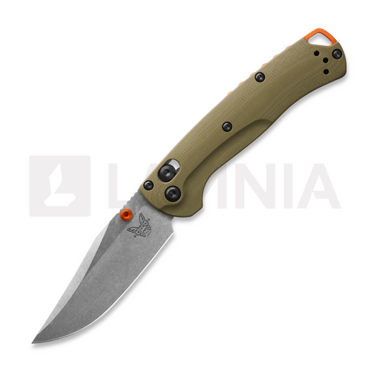 Saliekams nazis Benchmade Mini Taggedout CPM-45VN Stonewash, od green G10 15534