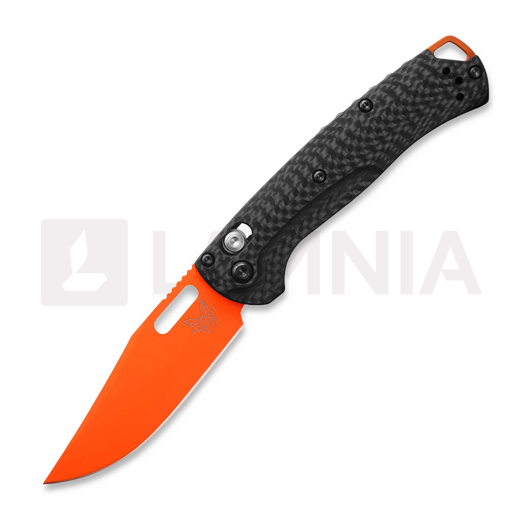 Zavírací nůž Benchmade Mini Taggedout MagnaCut Orange Cerakote, carbon fiber 15533OR-01