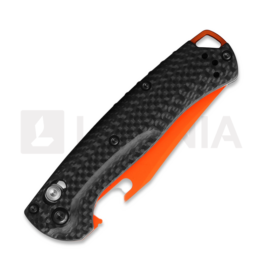 Couteau pliant Benchmade Mini Taggedout MagnaCut Orange Cerakote, carbon fiber 15533OR-01
