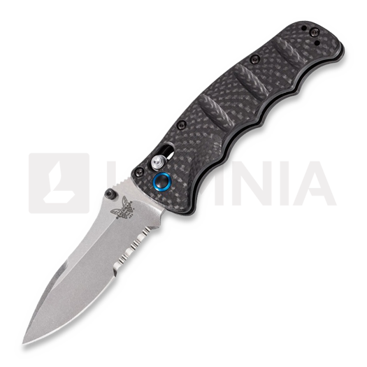 Nóż składany Benchmade Nakamura Axis Carbon Fibre, ząbkowane ostrze 484S-1
