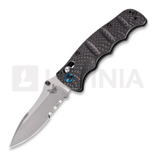 Nóż składany Benchmade Nakamura Axis Carbon Fibre, ząbkowane ostrze 484S-1