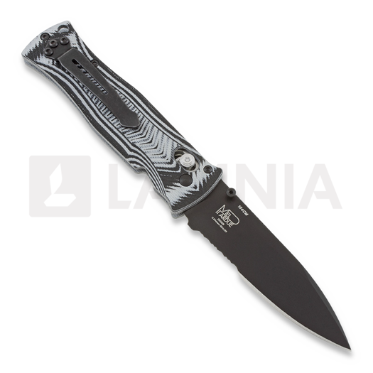 Benchmade Pardue Drop Point sulankstomas peilis, juoda, dantytas 531SBK