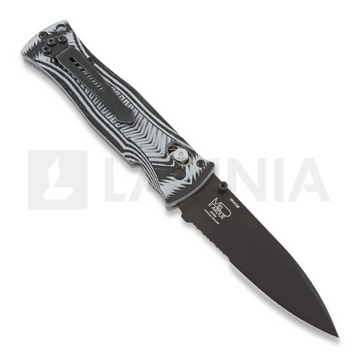Benchmade Pardue Drop Point 折叠刀, 黑色, 锯齿刀片 531SBK