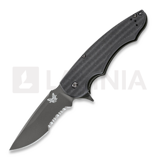 Couteau pliant Benchmade Precinct, noir, lame à dents 320SBK